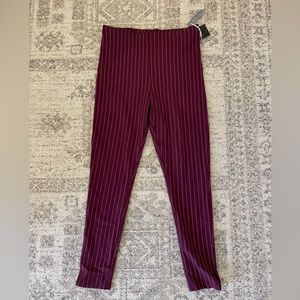 Silver striped stretchy high waisted pants